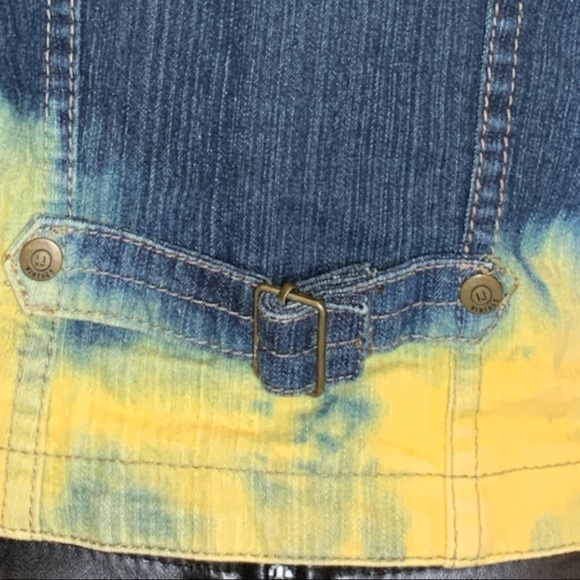 ILLEGAL DYED Yellow and Blue Jean Vest    Size M - Picture 4 of 16